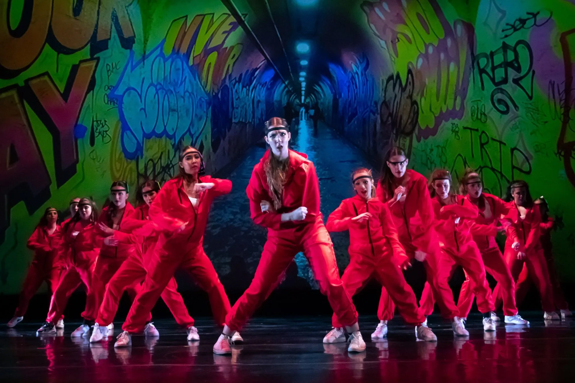 The Candy Jazz competition team performing on stage